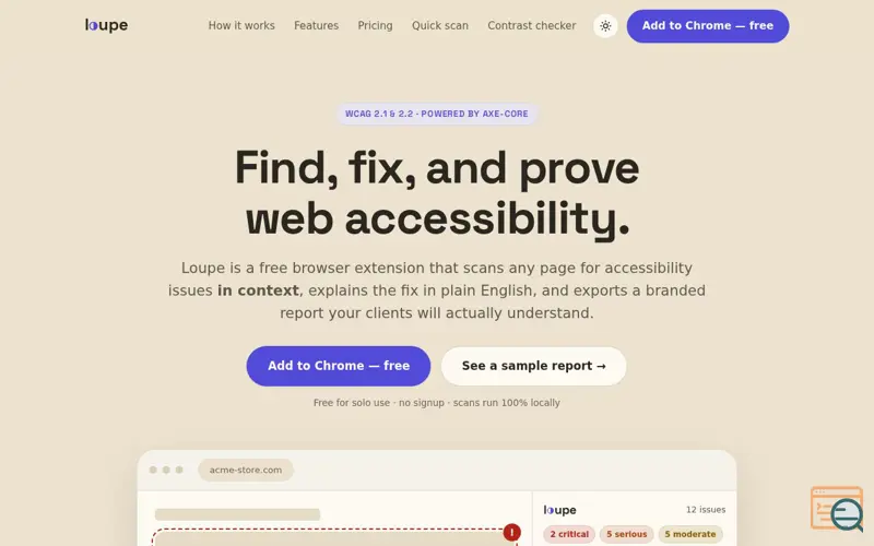 Screenshot of Loupe