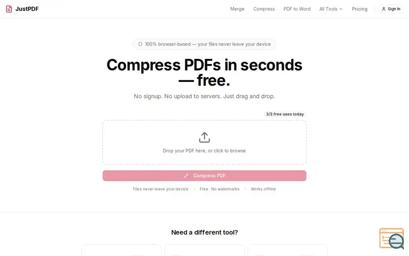 Screenshot of JustPDF