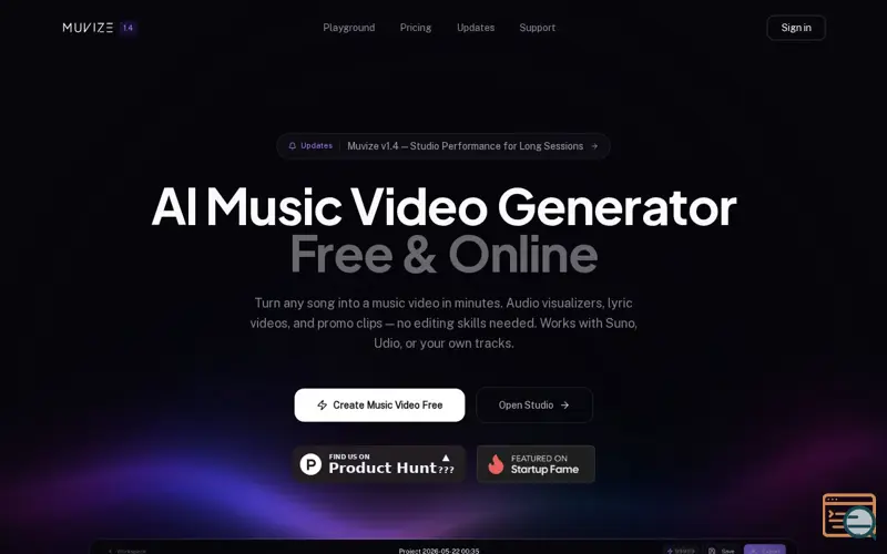 Screenshot of Muvize