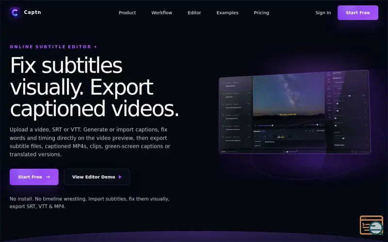 Screenshot of Captn