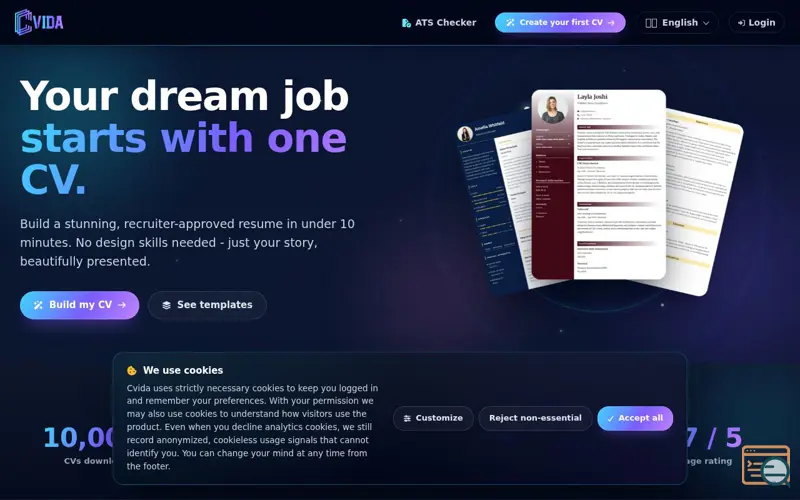 Screenshot of Cvida
