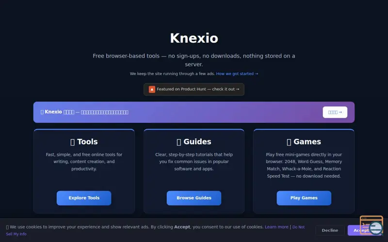 Screenshot of Knexio