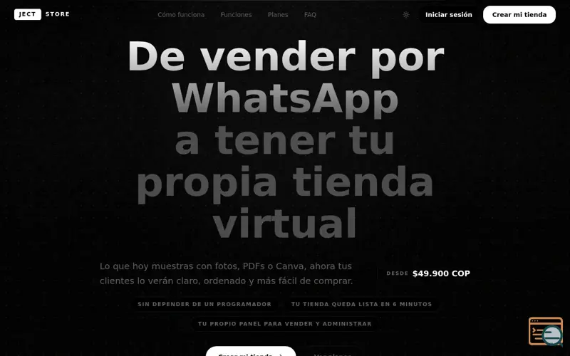 Screenshot of JectStore