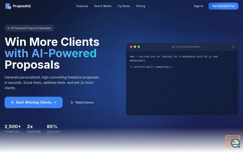 Screenshot of ProposAIQ
