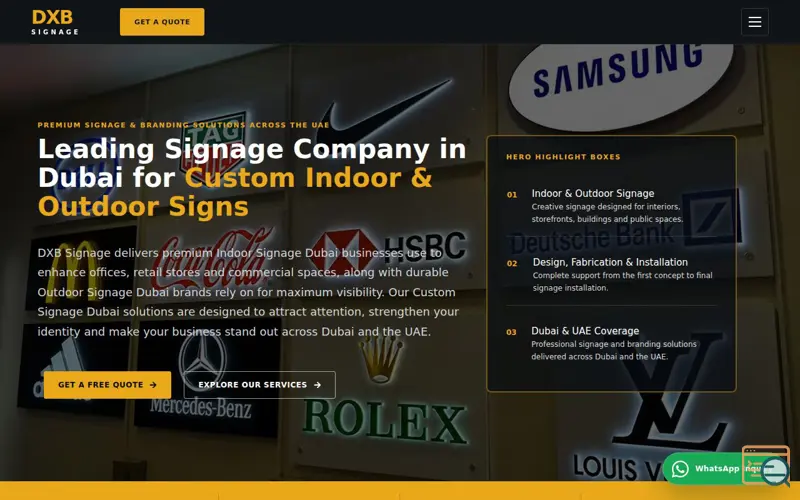 Screenshot of dxbsignage