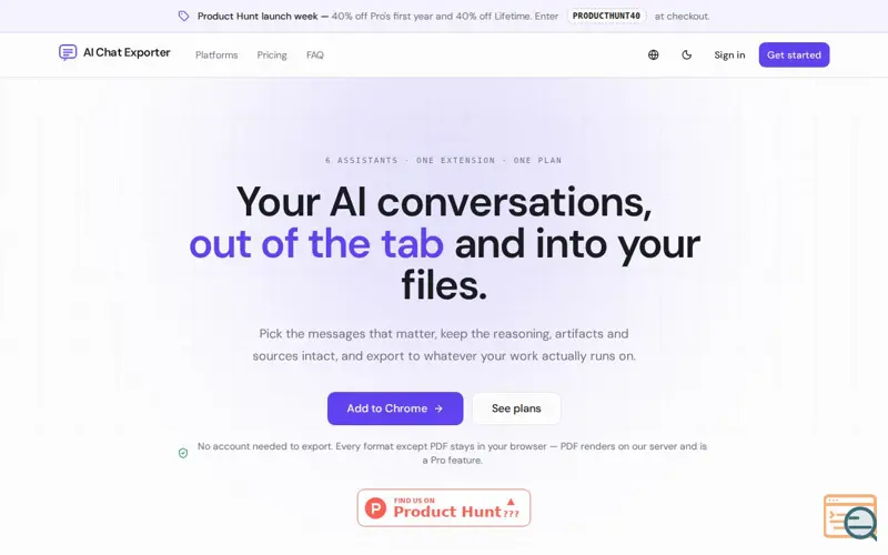 Screenshot of AI Chat Exporter