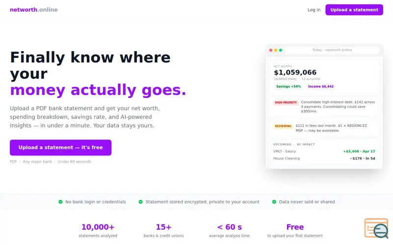 Screenshot of Networth.Online