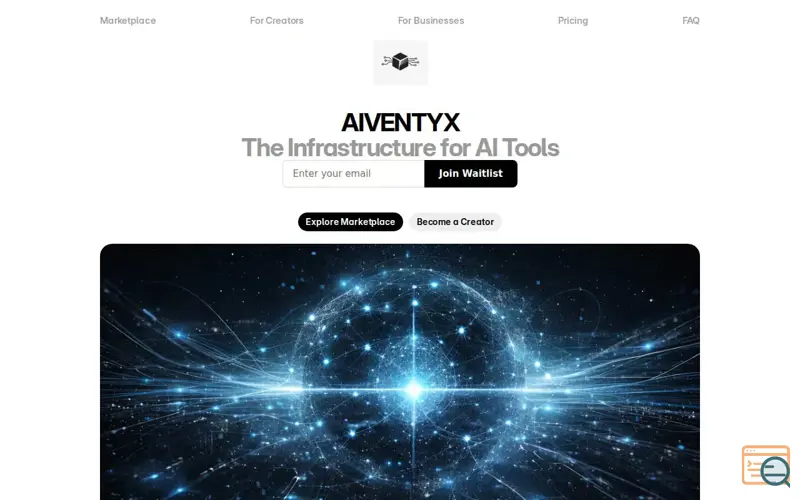 Screenshot of AIVENTYX, a launch using Waitlister
