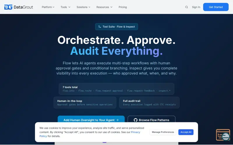 Screenshot of DataGrout Flow 