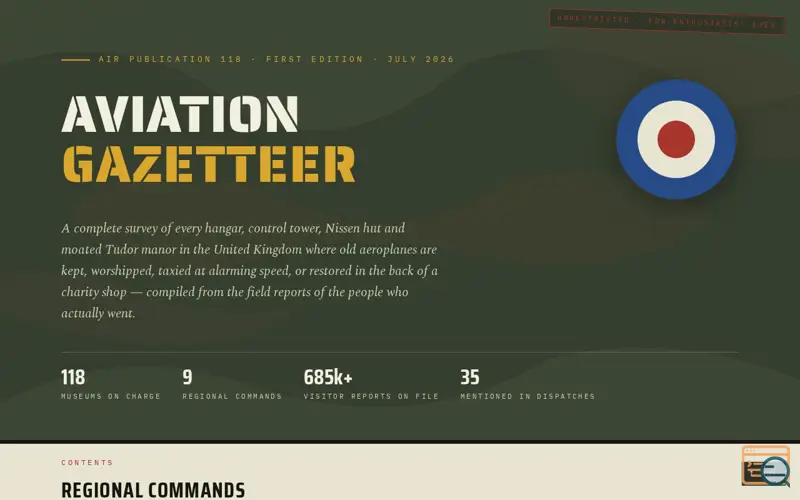 Screenshot of Aviation Gazetteer