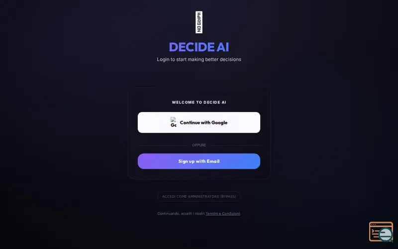 Screenshot of DECIDE AI