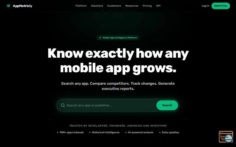 Screenshot of AppMatrixly