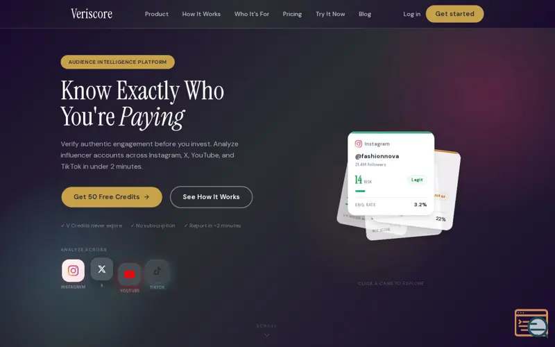 Screenshot of Veriscore