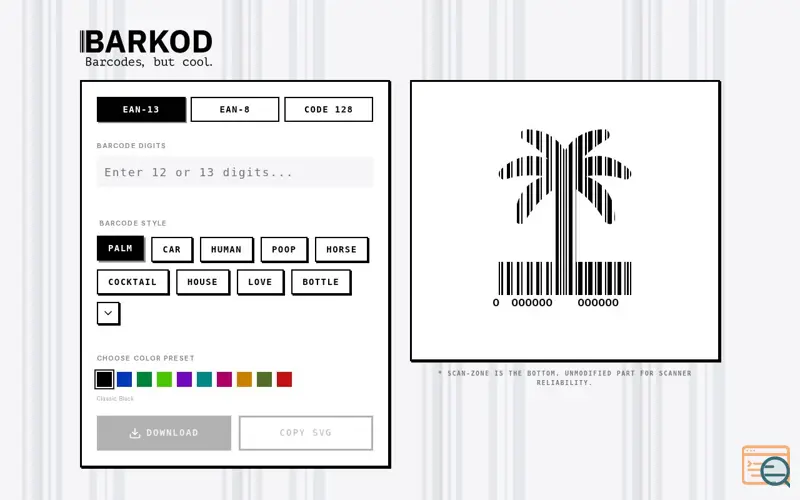 Screenshot of BARKOD studio