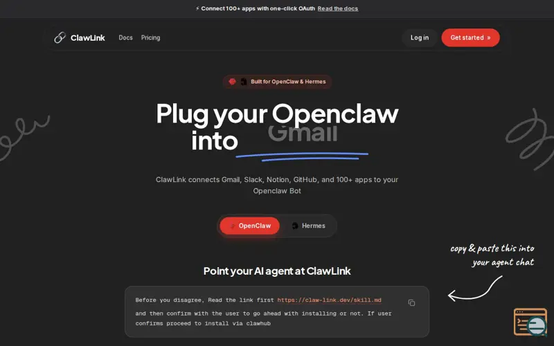 Screenshot of ClawLink