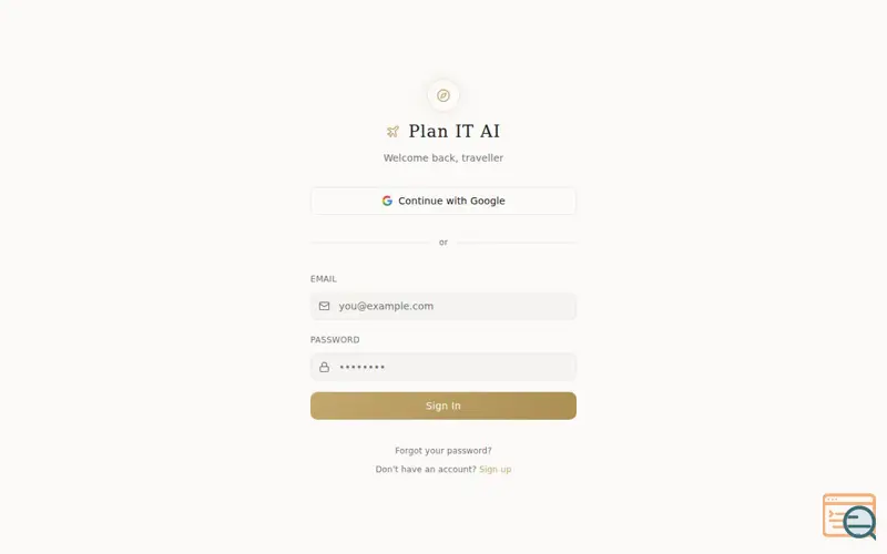 Screenshot of Plan IT AI