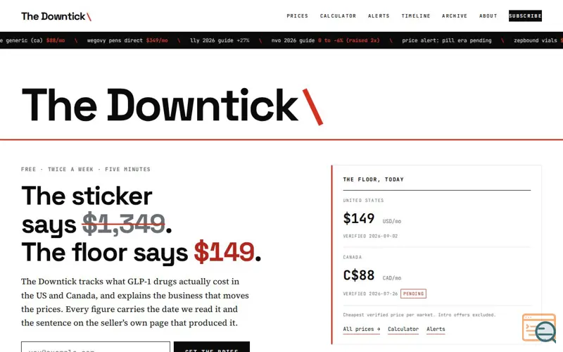 Screenshot of The Downtick: the GLP-1 economy, explained in 5 minutes