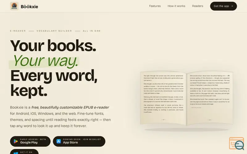 Screenshot of Bookxie