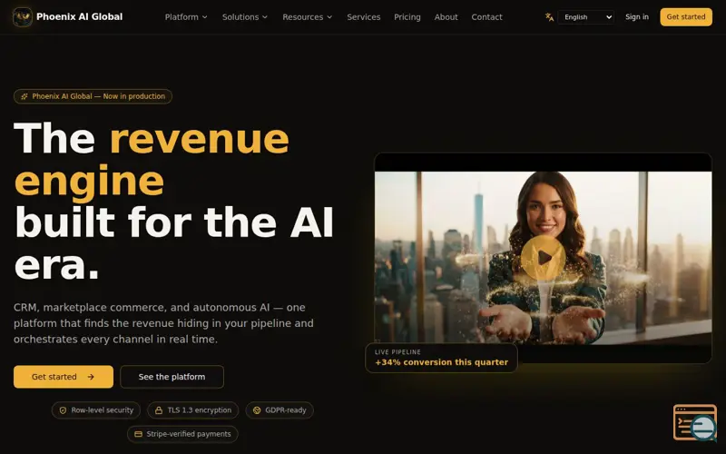 Screenshot of Phoenix AI Global — AI Revenue Intelligence Platform
