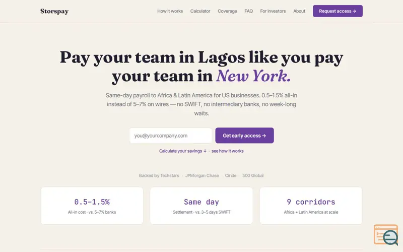 Screenshot of Storspay