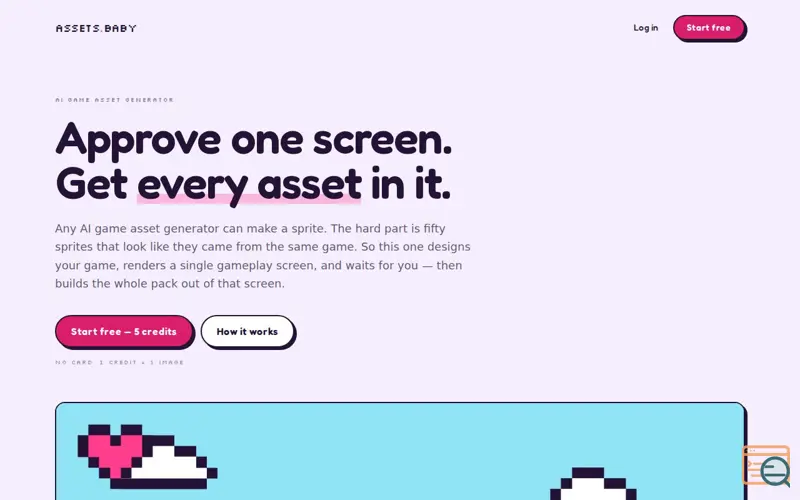 Screenshot of assets.baby