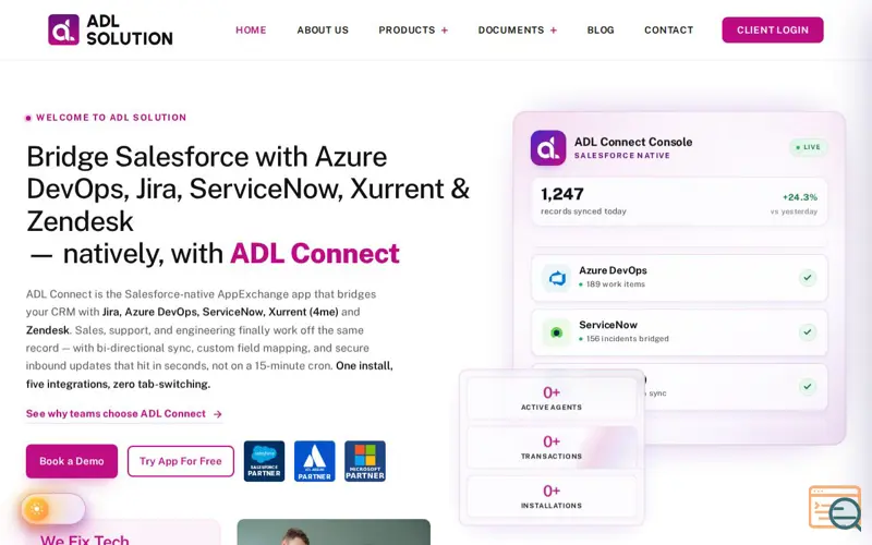 Screenshot of ADL Solution