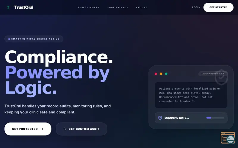 Screenshot of TrustOral