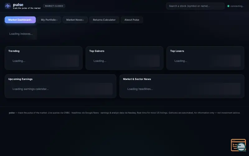 Screenshot of pulse