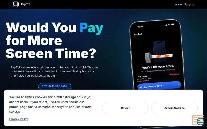 Screenshot of TapToll