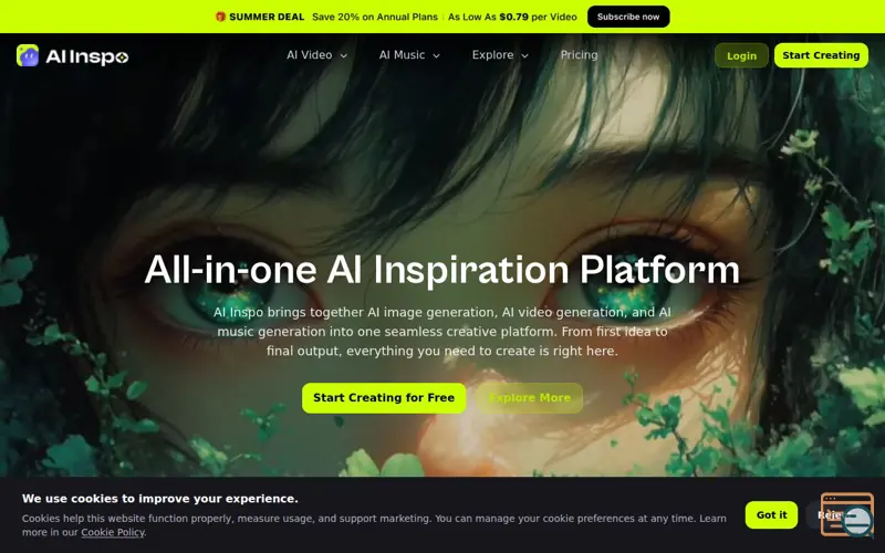 Screenshot of AI Inspo