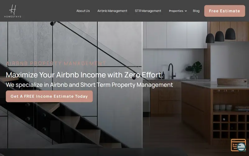 Screenshot of Homestays Inc.