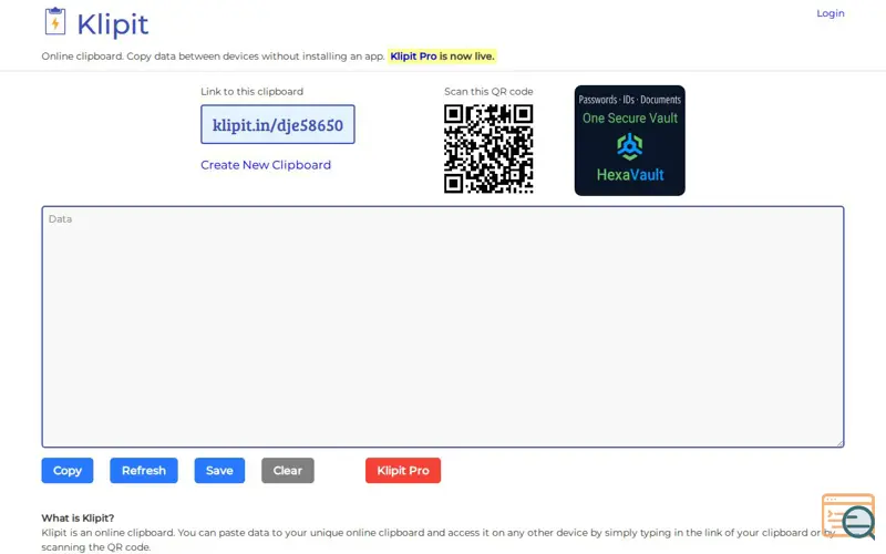 Screenshot of Klipit