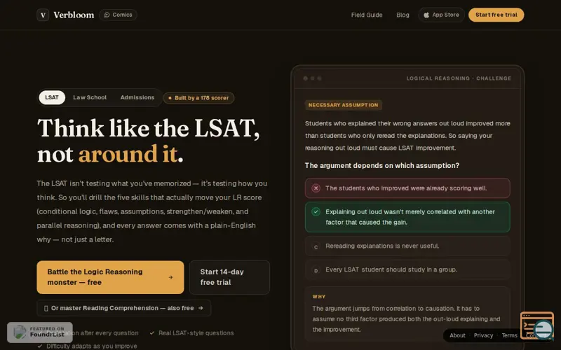 Screenshot of Verbloom