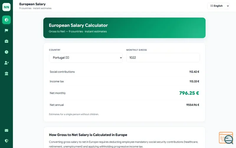 Screenshot of Global Salary Calculator 2025