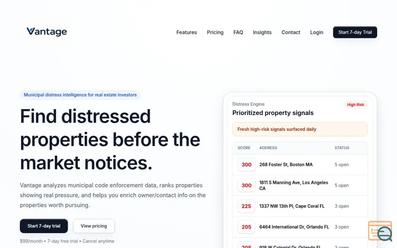 Screenshot of Vantage