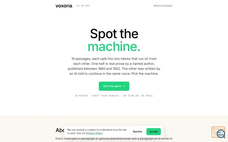 Screenshot of Voxoria