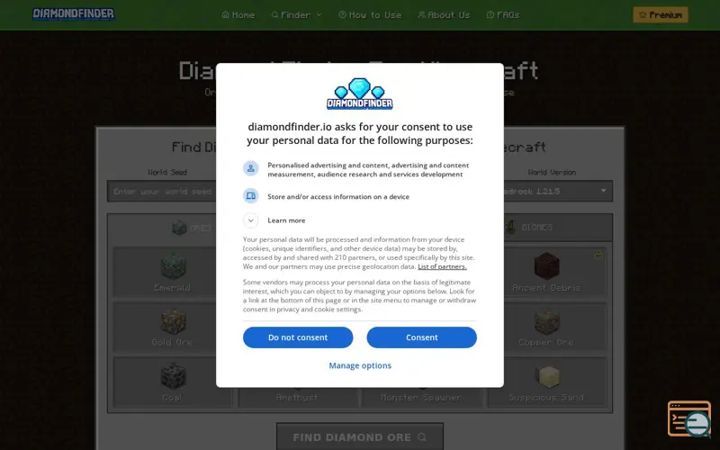 Screenshot of Diamond Finder