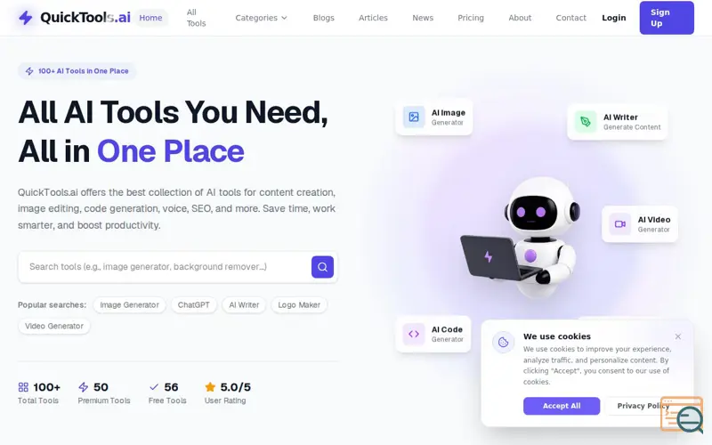 Screenshot of QuickTools.ai