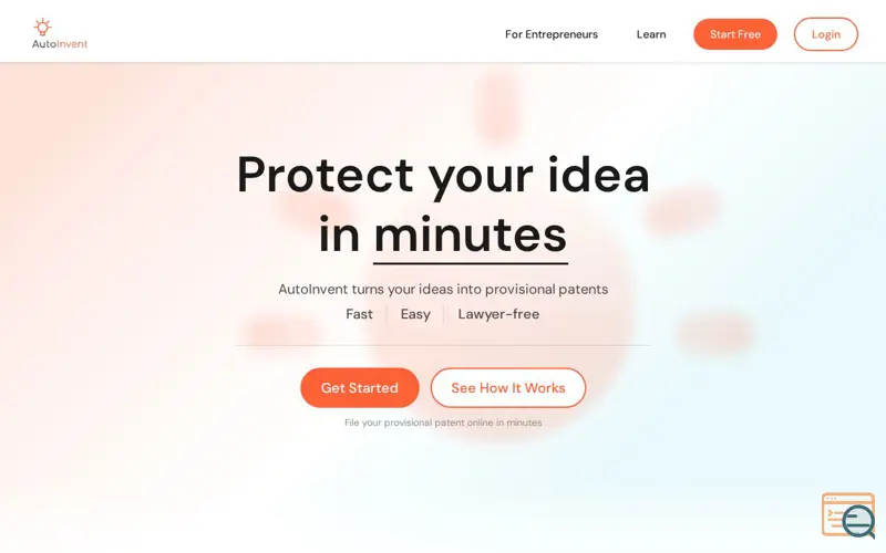Screenshot of AutoInvent, a launch using Viral Loops