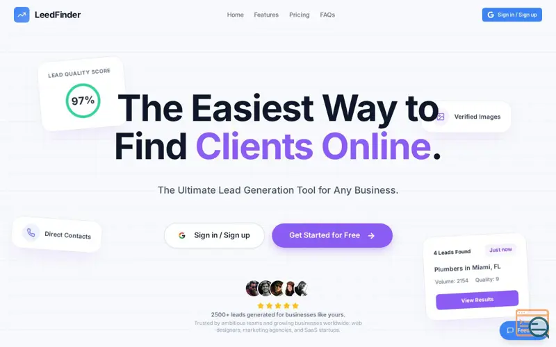 Screenshot of LeedFinder