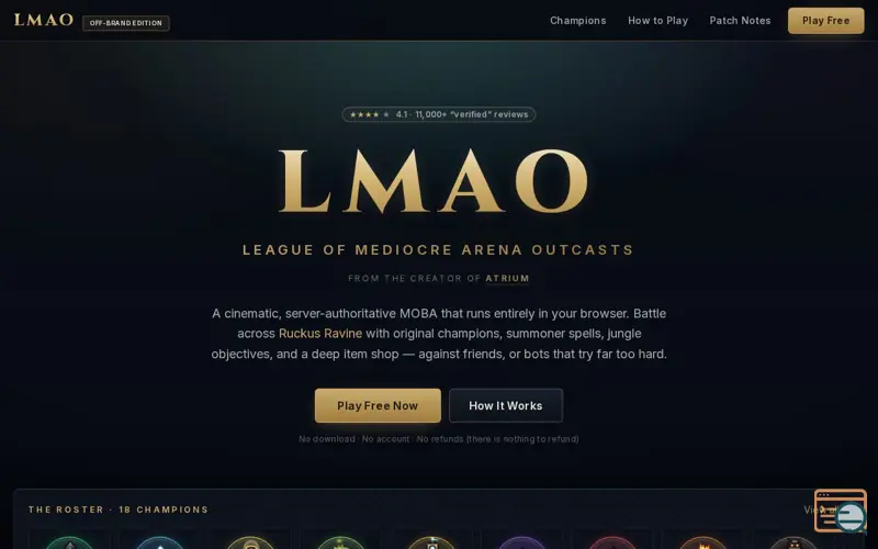 Screenshot of LMAO