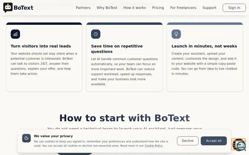 Screenshot of BoText