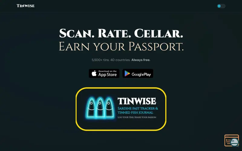 Screenshot of Tinwise — Tinned Fish Journal 