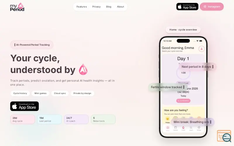 Screenshot of My Period AI: Cycle Tracker