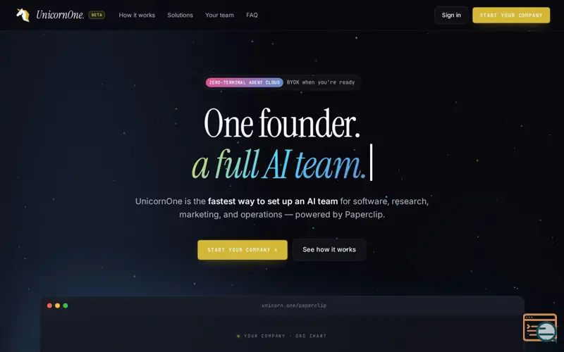 Screenshot of UnicornOne