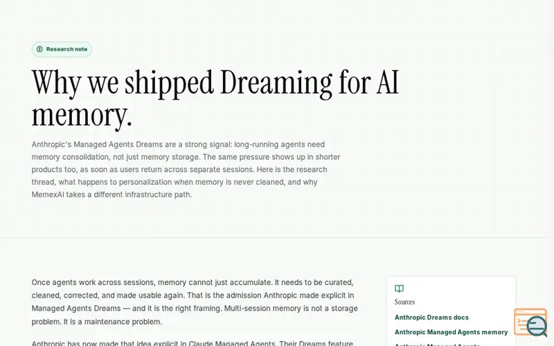 Screenshot of MemexAI