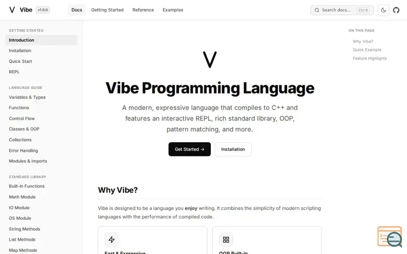 Screenshot of Vibe