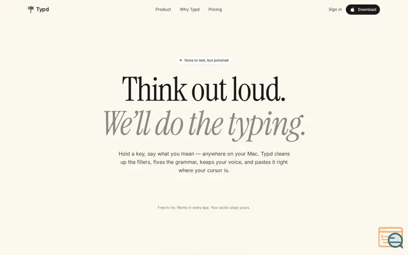 Screenshot of Typd