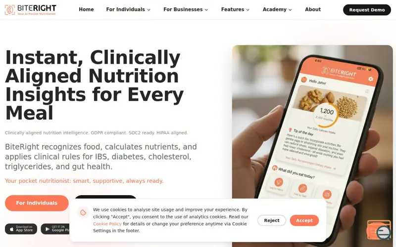 Screenshot of AI Nutrition App, Food Scanner & Tracker