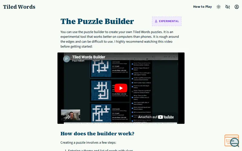 Screenshot of Tiledwords